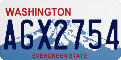 WA license plate AGX2754
