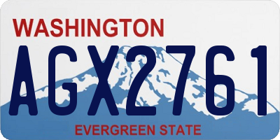WA license plate AGX2761