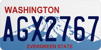 WA license plate AGX2767