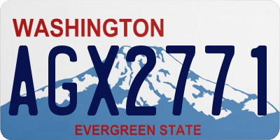 WA license plate AGX2771