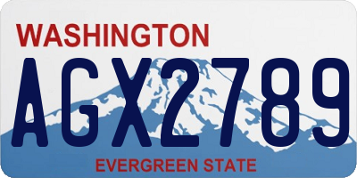 WA license plate AGX2789