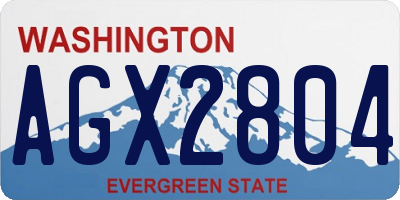 WA license plate AGX2804