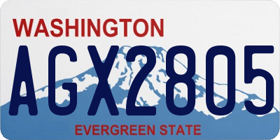 WA license plate AGX2805