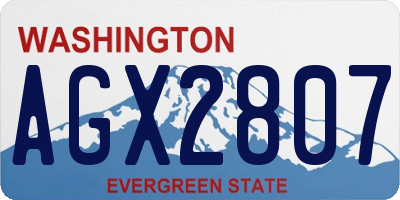 WA license plate AGX2807