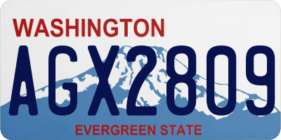 WA license plate AGX2809