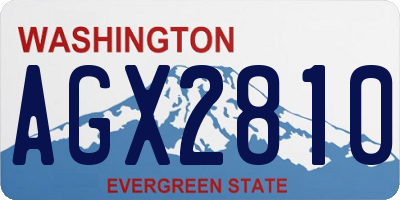 WA license plate AGX2810