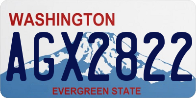 WA license plate AGX2822
