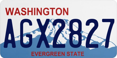 WA license plate AGX2827