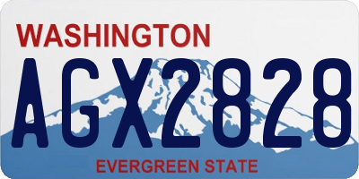 WA license plate AGX2828