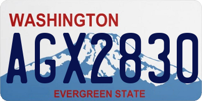 WA license plate AGX2830