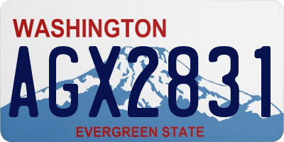 WA license plate AGX2831