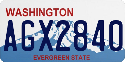 WA license plate AGX2840