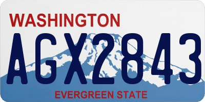WA license plate AGX2843
