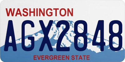WA license plate AGX2848
