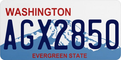 WA license plate AGX2850