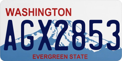 WA license plate AGX2853