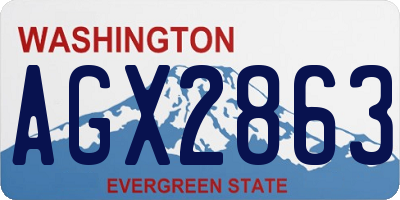 WA license plate AGX2863