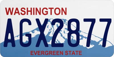 WA license plate AGX2877