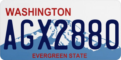 WA license plate AGX2880