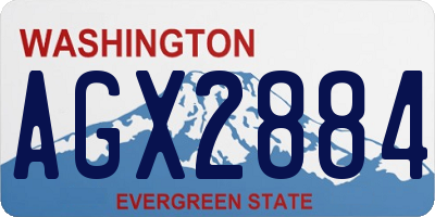 WA license plate AGX2884