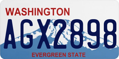 WA license plate AGX2898