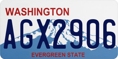 WA license plate AGX2906