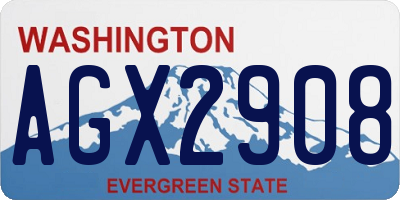 WA license plate AGX2908