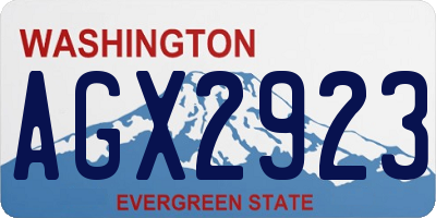 WA license plate AGX2923