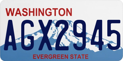 WA license plate AGX2945