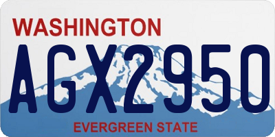 WA license plate AGX2950