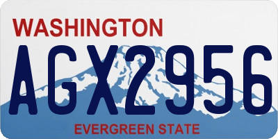 WA license plate AGX2956