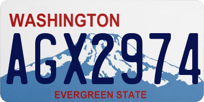 WA license plate AGX2974