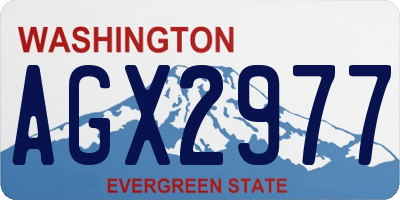 WA license plate AGX2977