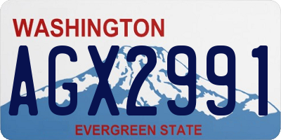 WA license plate AGX2991