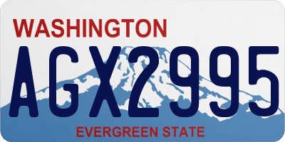 WA license plate AGX2995