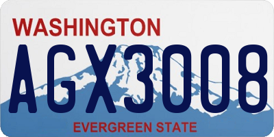 WA license plate AGX3008