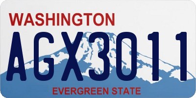WA license plate AGX3011
