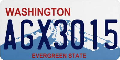 WA license plate AGX3015