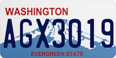 WA license plate AGX3019