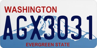 WA license plate AGX3031