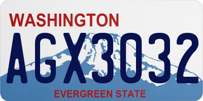 WA license plate AGX3032