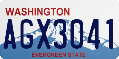 WA license plate AGX3041