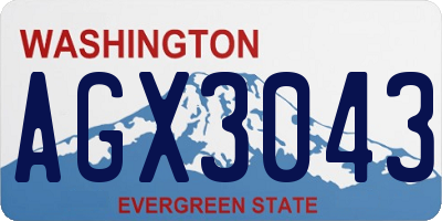 WA license plate AGX3043