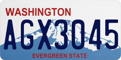 WA license plate AGX3045
