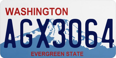 WA license plate AGX3064