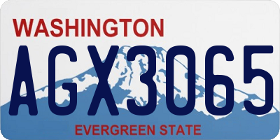 WA license plate AGX3065