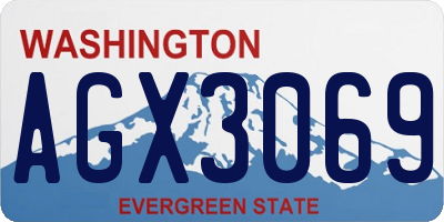 WA license plate AGX3069
