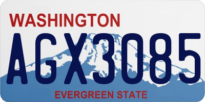 WA license plate AGX3085