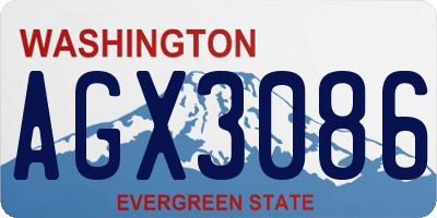 WA license plate AGX3086