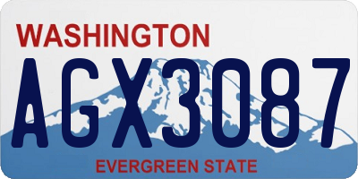 WA license plate AGX3087
